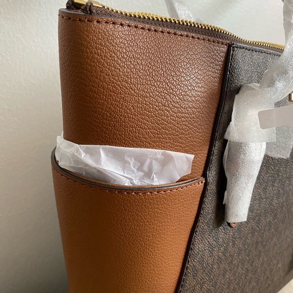 BRAND NEW⚡️Micheal Kors Charlotte Large Logo and Leather Top-Zip Tote Bag - Picture 5 of 9